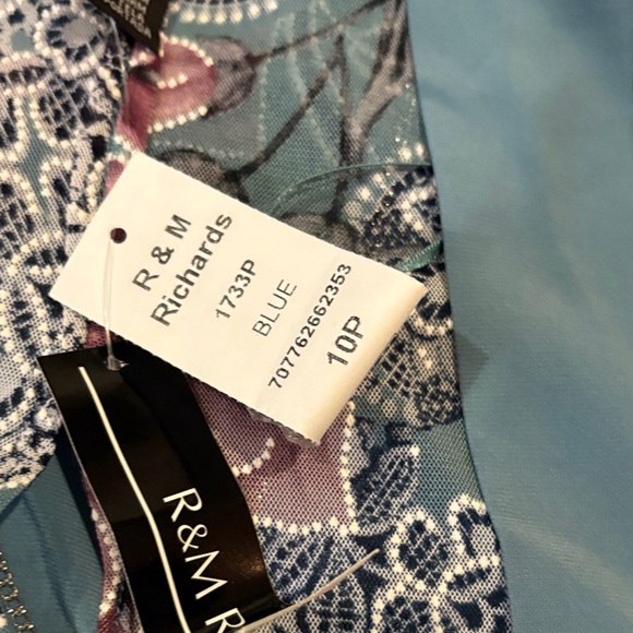 R&M Richards Teal Dress with Floral Kimono - Picture 4 of 5